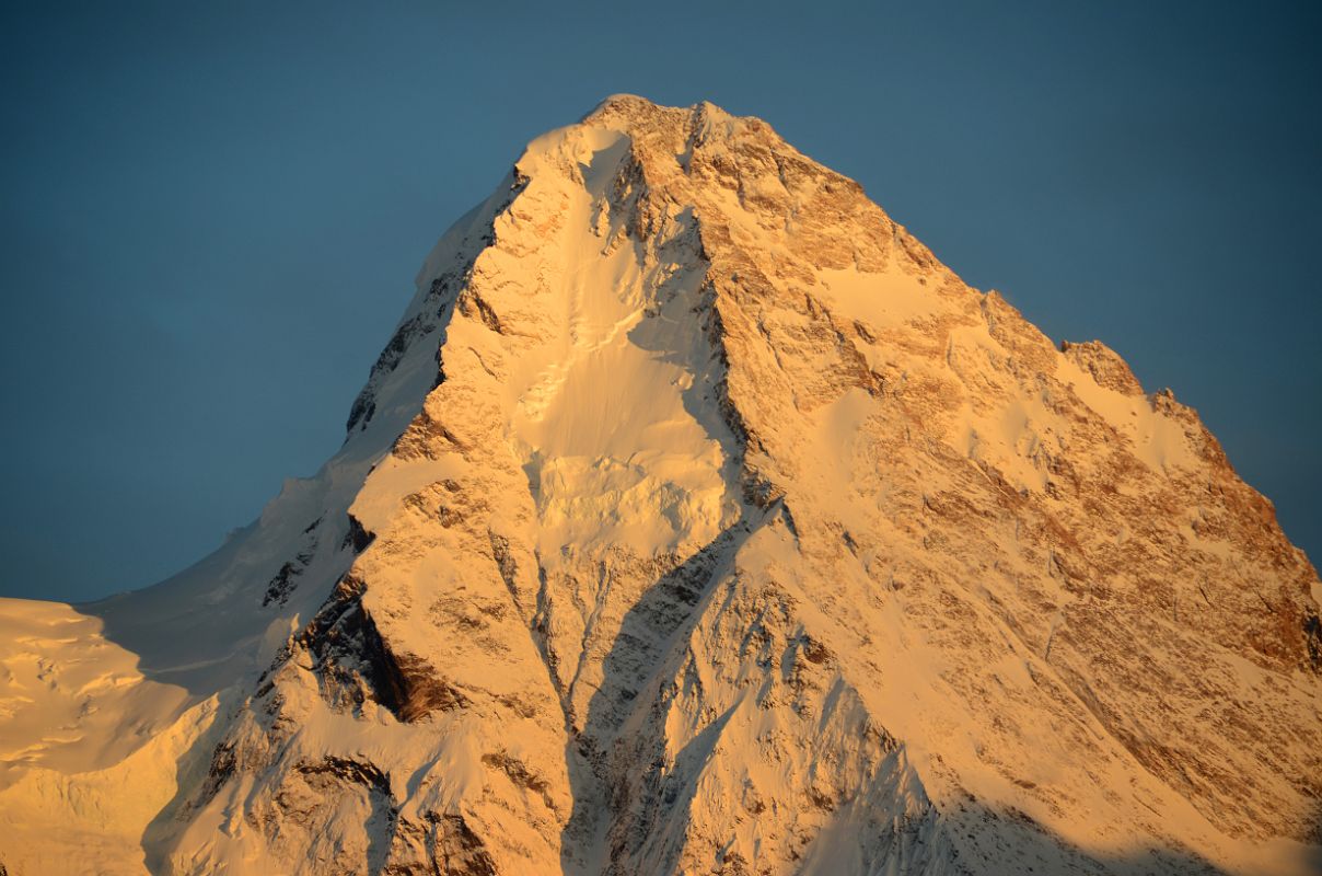 14 K2 North Face Close Up At Sunset From K2 North Face Intermediate Base Camp